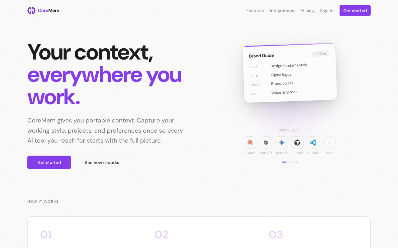 CoreMem - Your context, any AI agent